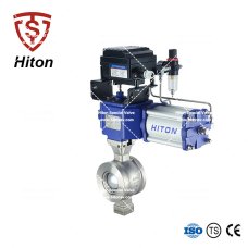 氣動對夾V型球閥